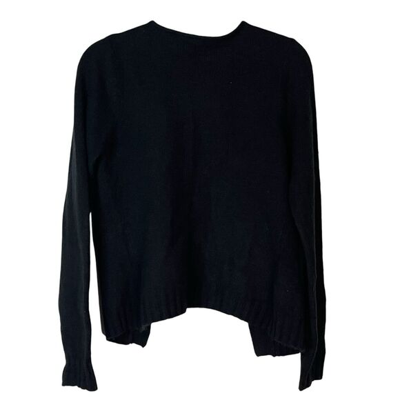 Gaby & Eden Women’s Small Black Open Cardigan Sweater Fur Rose Trim - Picture 2 of 9